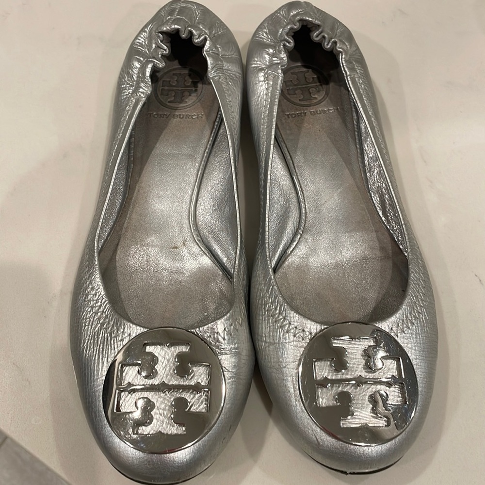 Tory Burch Silver Slip On